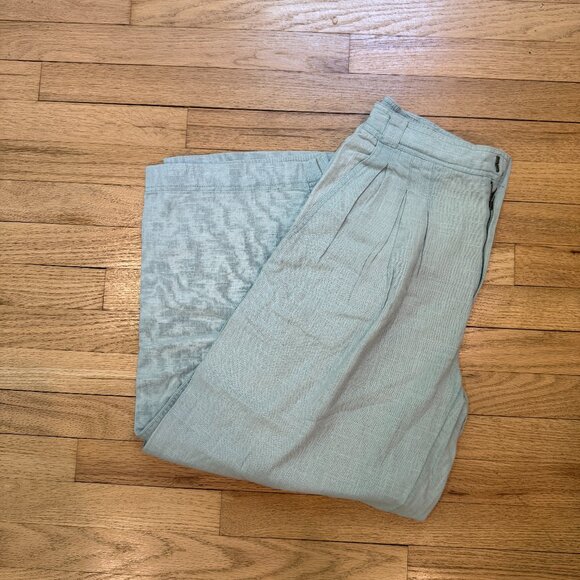 Free People Lotta Love Linen Trousers Pant Robins Egg Blue  NWT Size 0 - Picture 7 of 9